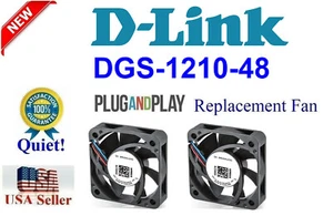 2x "QUIET" Replacement Fans, compatible for D-Link DGS-1210-48 or DES-1210-48 - Picture 1 of 4