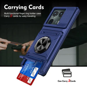 Moto Edge 50 Ultra 360°Rotated Kickstand Card Holder Heavy Duty Shockproof Case - Picture 1 of 59