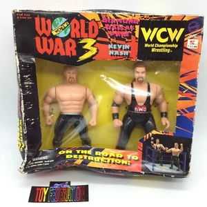 Anillo de lucha libre 1998 diamantes de Dallas y Kevin Nash 3 Guerra Mundial caja dañada - Imagen 1 de 12