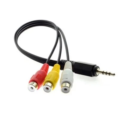 3.5mm Aux Male to 3-RCA Female AV Component Adapter Cable audio video - Image 1 of 4