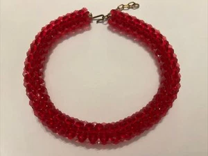 Vintage Pink Chunky Lucite Beaded Choker - Picture 1 of 9