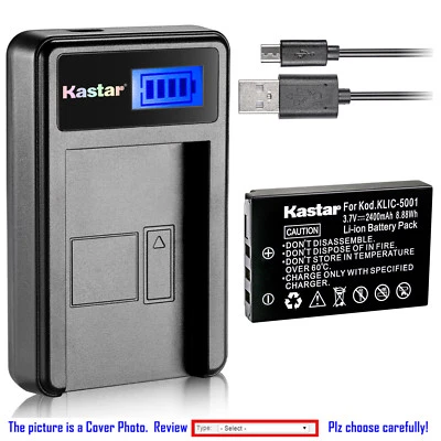 Cargador LCD de batería Kastar para cámara Kodak KLIC-5001 y Kodak EasyShare DX6490 Foto 1 de 4