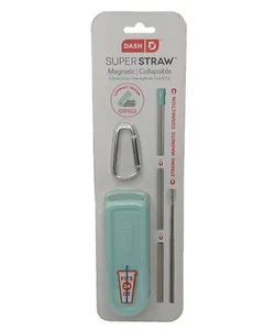 Dash Magnetic Collapsible Super Straw With Carrying Case Camping Hiking - Picture 1 of 10