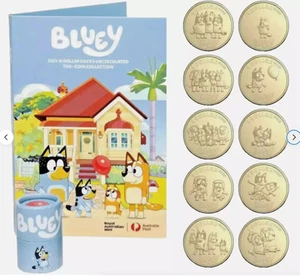 Conjunto de tubo y carpeta sellados sin abrir de 10 monedas azules de $1 posibilidad de una moneda de color UNC - Imagen 1 de 4