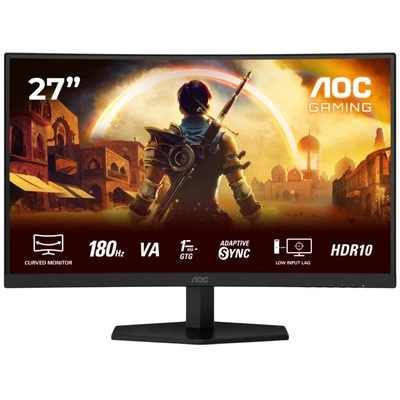 AOC C27G42E Gaming Monitor schwarz/rot 27 Zoll Adaptive Sync Curved 0,5 ms FHD - Bild 1 von 4