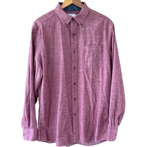 Southern Tide Shirt Men's Medium Maroon Marled Flannel Classic Fit Button Down - Picture 1 of 5