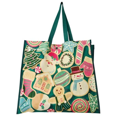 Christmas Cookies Santa Tree Snowman Gingerbread Candy Cane TJMaxx Tote Bag Gift