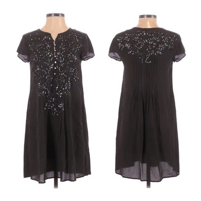 Calypso St. Barth Black Silk Sequin Pocket Shirt Dress, sz. XS - Image 1 of 4