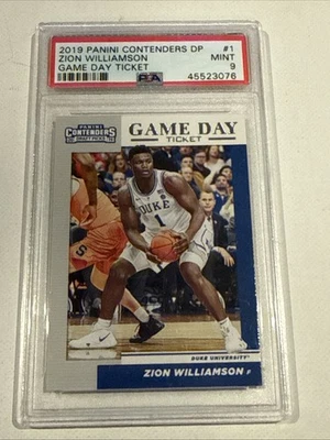 2019-20 Panini Contenders DP Zion Williamson #1 Rookie Card PSA 9 Mint Pelicans - Image 1 of 4