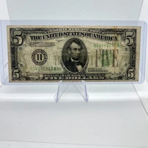 LGS Green Seal $5 Dollar Bill Series 1934 (34446237) Old US Paper Currency - Picture 1 of 2