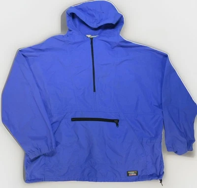 Винтажный LL Bean Anorak куртка женщин XL фиолетовый нейлона капюшон пуловер отверстие США 90-х - Изображение 1 из 4