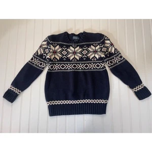 POLO Ralph Lauren Wool Blend Snowflake Sweater Preppy - Size Boy's 7 - Picture 1 of 6