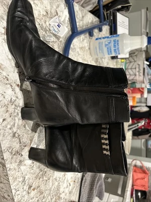 Salvatore Ferragamo Black Boots Size 7.5 Made In Italy Women's - Image 1 of 4