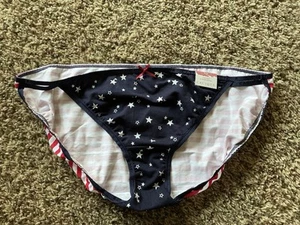Cacique Panties Cotton String Bikini Plus Size 18/20 Stars And Stripes New - Picture 1 of 7
