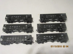 6 HO Scale Roundhouse Pennsylvania 3-Bay hoppers. All different numbers - Picture 1 of 3