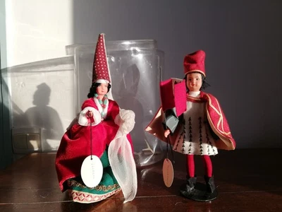 Poupée folklorique historique couple Moyen-Age Marly Isabeau étiquette boite dol - Photo 1/4