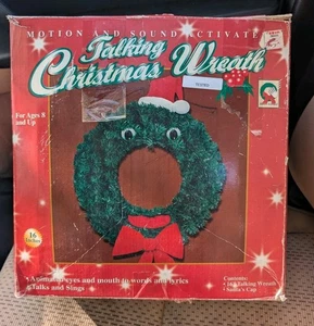 Corona de Navidad Talking Singing Movimiento y Sonido Activada Completa y Probada - Imagen 1 de 2