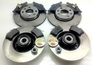 FOR RENAULT MEGANE MK2 FRONT AND REAR BRAKE DISCS PADS WITH ABS BEARING - Picture 1 of 1