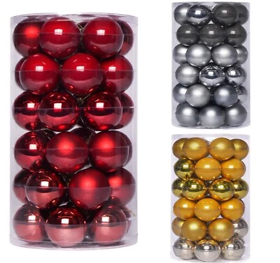 36 Weihnachtskugeln Glas Christbaumkugeln 6cm Weihnachtsbaumschmuck Anhänger DE - Bild 1 von 4