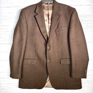Izod Sports Coat Men's 42L Brown 100% Wool Lined 2 Button Blazer - Picture 1 of 7