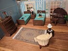 Rare Plasco Green Bedroom Set Plastic Dollhouse Furniture Renwal Marx Ideal