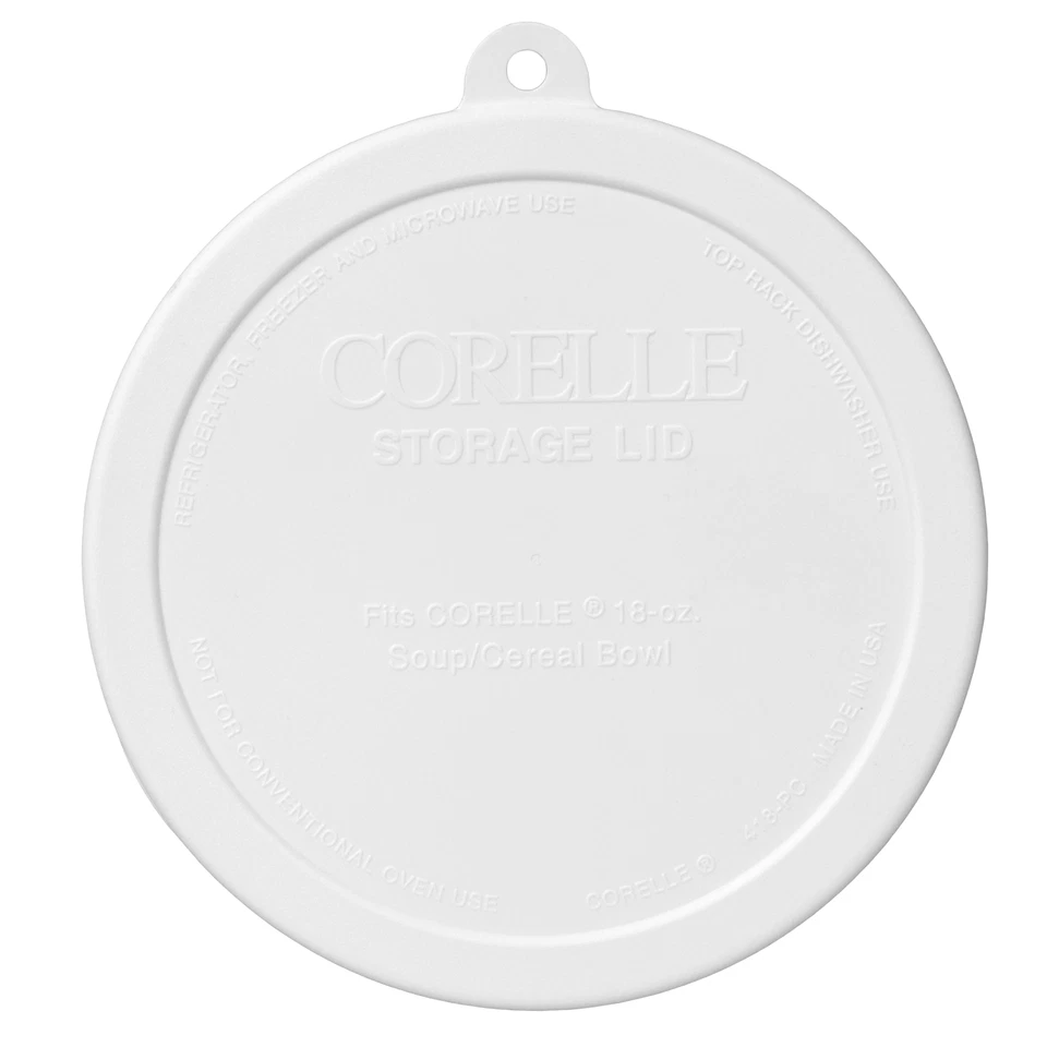 Cubierta de tapa de repuesto de plástico redonda blanca Corelle 418-PC para tazón de cereal de 18 oz Foto 1 de 1
