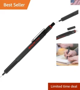 Ergonomic 0.5 mm Mechanical Pencil with Built-in Eraser - Sleek Black Design - Picture 1 of 11
