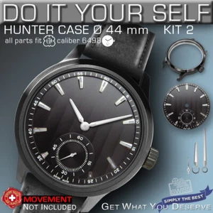 DO IT YOURSELF KIT 2: HUNTER CASE 44MM, DIAL, HANDS, for MOVEMENT ETA 6498 - Picture 1 of 6
