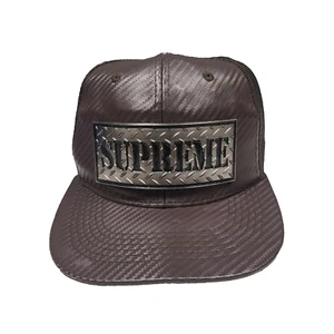 Black Eagle Ace Cap SUPREME Tapa de Placa de Metal Marrón Cuero Sintético Malla Marrón Oscuro - Imagen 1 de 10