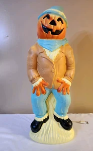Vintage Empire 34" Halloween Blow Mold Jack-O-Lantern Pumpkin Head Scarecrow~FUN - Picture 1 of 9