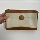 DOONEY and BOURKE Authentic Vintage VTG Cream Tan Leather Clutch Bag