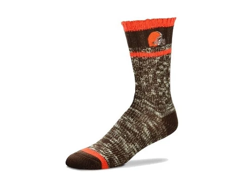 Cleveland Browns Football Brown & Orange Alpine Knit Crew Sweater Socks Cover