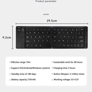 Folding Bluetooth Keyboard For Ipad Tablet Laptop Phone Wireless Keyboard Office - Bild 1 von 17