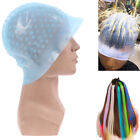 Silicone Hair Styling Coloring Cap + Hook Needle Color Dye Highlighting Dye C Tq