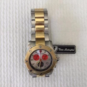 LAMBORGHINI GENTS SWISS MOVEMENT WATCH UL SERIES UL107BCT.313 TWO TONE S/STEEL - Picture 1 of 7