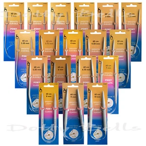 Pony CLASSIC Fixed Circular Knitting Needles & Socks Pins - FULL RANGE of Sizes - Picture 1 of 8