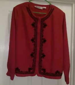 Yves St Clair Womens Shirt Top Blouse Size 20W Red Black - Picture 1 of 3