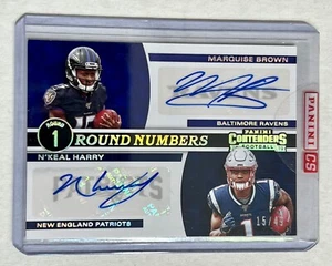 2019 Contenders 15/49 Marquise Brown’s JSY #! N'Keal Harry #RN-BH Rookie Auto RC - Bild 1 von 3