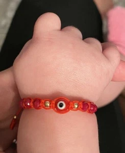 Baby rotes Schnurarmband, rotes Glas Evil Eye, Glücksbringer - Bild 1 von 10