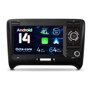 4+64G CarPlay Octa Core Android 14 Für Audi TT MK2 8J Autoradio GPS NAVI AKM DSP - Bild 1 von 20