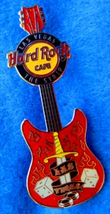 LAS VEGAS STRIP TATTOO DICE DAGGER SWORD RED GUITAR 2009 Hard Rock Cafe PIN LE - Picture 1 of 1