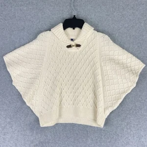 Janie And Jack Girls Cable Knit Cape Poncho Shawl Top 4 Ivory Preppy * - Picture 1 of 6