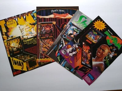 Pinball FLYERS Lot Of 4 Tommy Theatre Of Magic The Shadow Space Jam Original Art - Image 1 of 2