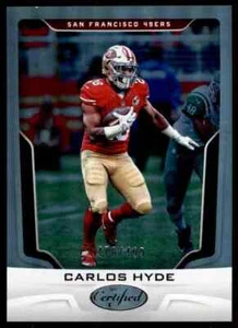 2017 Certified MIRROR SILVER #68 Carlos Hyde #'d 478/499 San Francisco 49ers - Picture 1 of 3