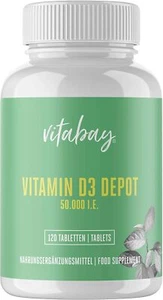 Vitabay Vitamin D3 Depot 50000 I.E. • 120 vegane Tabletten • Hochdosiert • Famil - Bild 1 von 6