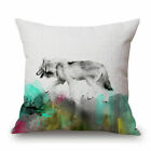 Pillow Case 18 X 18 Inch Nordic Simple Watercolor Painting Animals Cushion Case