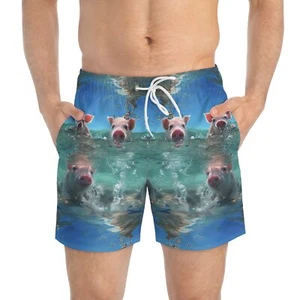 Swim Trunks, Mens Shorts Pig Ocean Swimsuit Bottoms Men's Swimming Suit - Picture 1 of 13