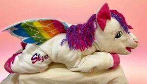 Vintage 90s Rare Lisa Frank Large Plush SKYE Pegasus Rainbow horse 22" long READ - Picture 1 of 12
