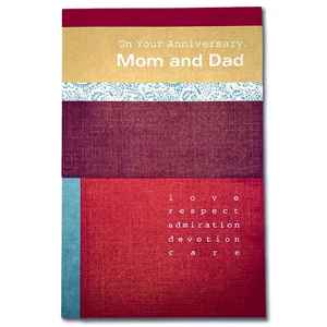 Bellissimo biglietto ANNIVERSARIO PER MAMMA E PAPÀ, di saluti americani + busta - Foto 1 di 4