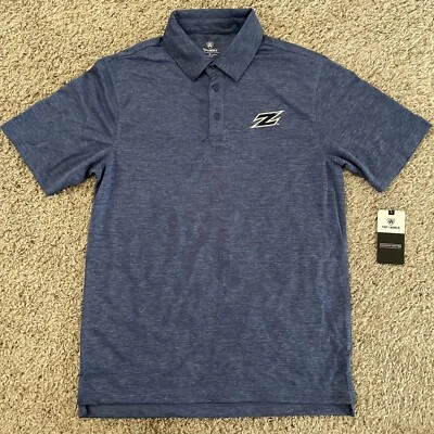 Akron Zips Polo Golf Shirt Polyester Mens Small S Blue Gold Short Sleeve NWT! - Image 1 of 4